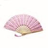 European Style Vintage Lace Hand Fan Hand Held Dance Fan Embroidered Folding Fan  Wedding
