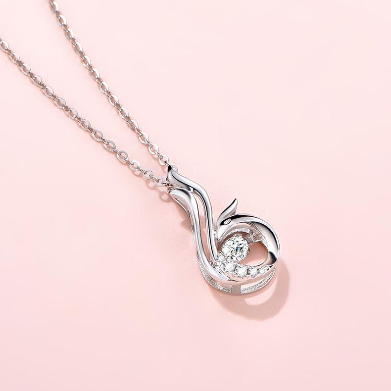 Ожерелье Agile Phoenix для женщин, модная цепочка на ключицу с подвеской в виде бьющегося сердца, темперамента и личности