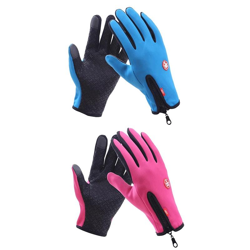 1-4pairs Touchscreen Winter Warm Gloves for Men Women Anti-Slip Water-Repellent Windproof Cycling Hiking Driving Gloves Zipper