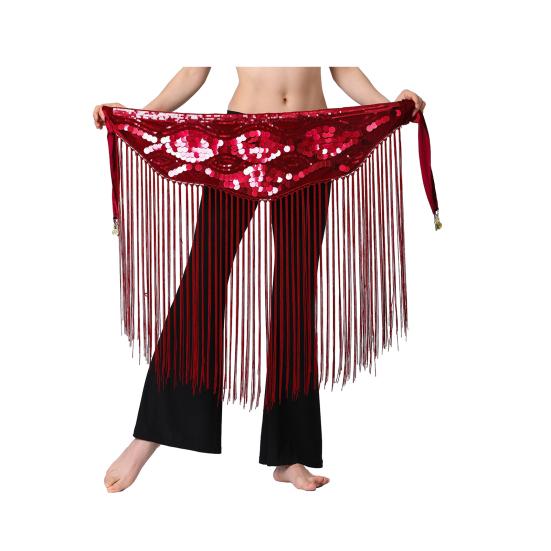 Women Waist Chain Retro Tassel Shiny Sequins Decor Metal Belly Dance Sexy Body Chain Skirt Accessory