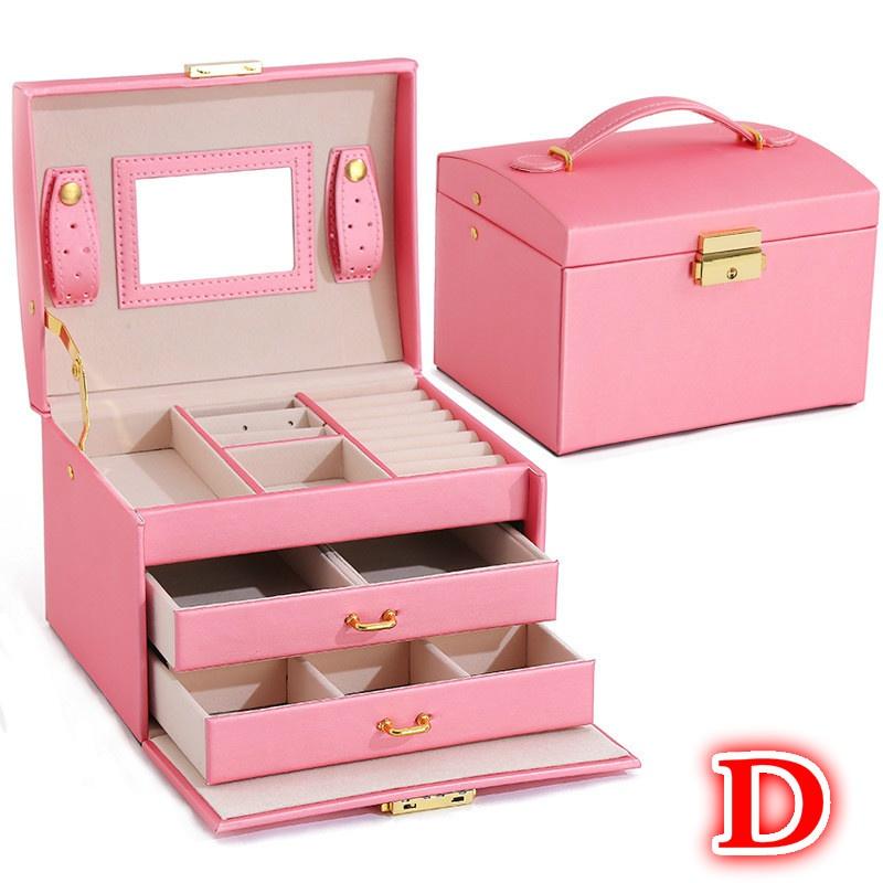 Шкатулка для драгоценностей, зеркальная 3-слойная большая вместительная шкатулка для ювелирных изделий, органайзер для макияжа, держатель для сережек, подарочные коробки для хранения макияжа, ювелирные изделия