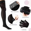 Queen Size Ladies Thigh High Lace Black Stockings Plus Large Size for Curvy Full-Figured Women Stretch Knee Long Socks XXXL