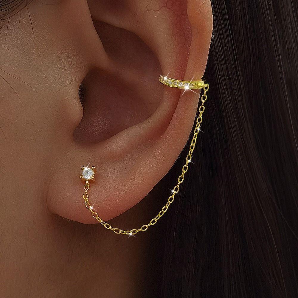 Серьги-подвески Цепочка Зажимы-клипсы на уши Стиль Ear Cuff Серьги в стиле Helix Простой стиль Серьги для козелка Ухо