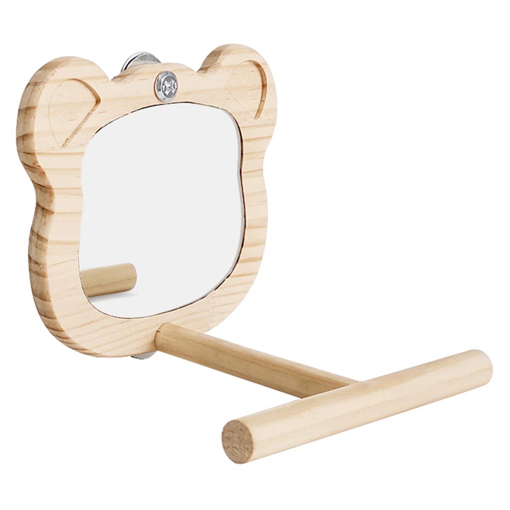 Подставка-жердочка для птиц, зеркало, игрушка для попугаев, подставка для клетки, платформа, игрушка для клетки, зеркало в форме медведя, аксессуары для клетки, игрушка для птиц