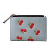 Женский складной кошелёк из синтетической кожи с вышивкой "Вишни"