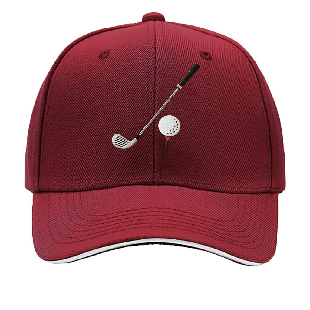 UnisexS Adjustable Baseball Cap with Golf Club Casual Sports Design Hand Washable Suitable for Golf Sandwich Baseball Cap