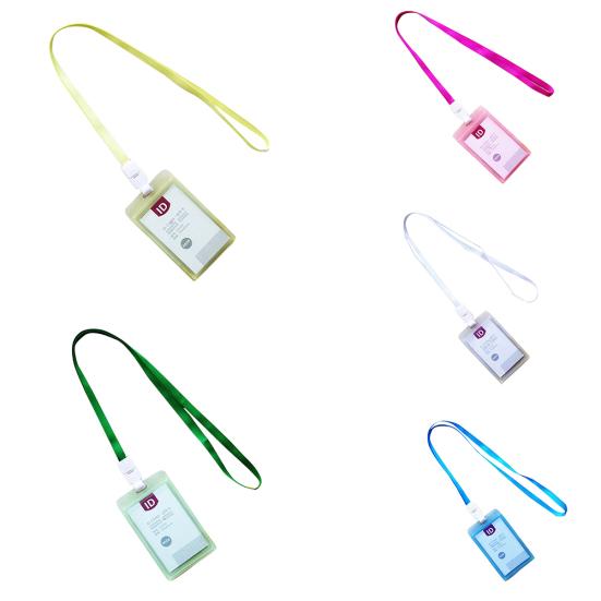 Твердый пластиковый карманный держатель для удостоверения личности, кредитной карточки, бейджа, именной бирки, ремешок на шею