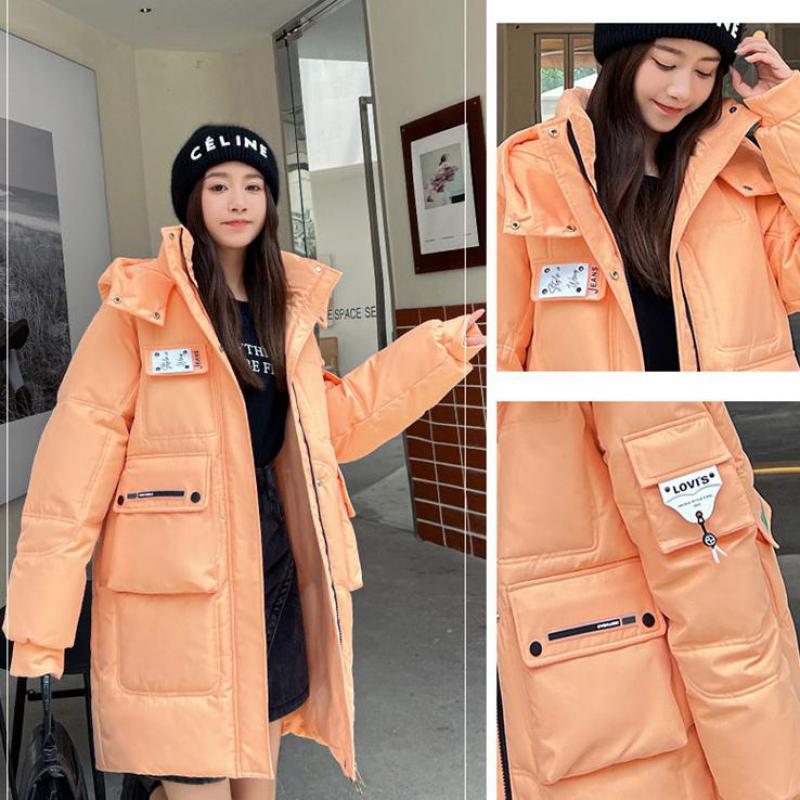 Зимняя мода, женские парки на хлопковом пуху с капюшоном, свободное утепленное пальто, женские куртки, верхняя одежда