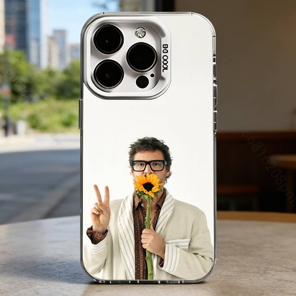 P-Педро Паскаль Белый противоударный чехол для телефона для iPhone 16,15,14,13,12,11,Pro,XS,Max,Plus,Mini,SE