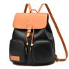 Luxury Women Leather Backpacks for Girls Casual Daypack Vintage Backpack Girls School Bags Large Color Blocking Travel Bag