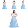 Потрясающее взрослое платье принцессы Золушки из элегантного синего полиэстера для вечеринок на Хэллоуин