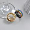 Stainless Steel Multicolour Rainbow Rings Enamel Finger Knuckle Bands Unisex Couple Rings  Woman