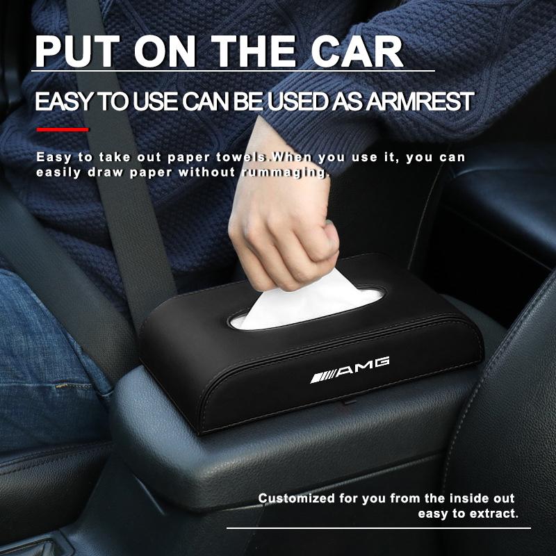 1pcs Car Tissue Box Holder Armrest Box Storage Case For Mercedes-Benz AMG C500 C200 C300 A B C E GLA CLA GLK GL ML GLE W204 W205 W203 W211 W212 W213