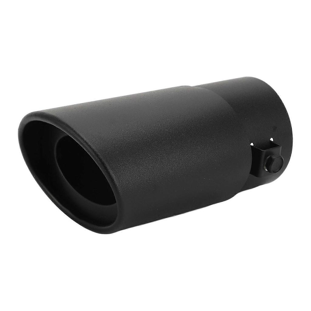 Exhaust Pipe Tip Aluminum Alloy Brushed Black Durable Exhaust Tip Tail Throat Universal for Car