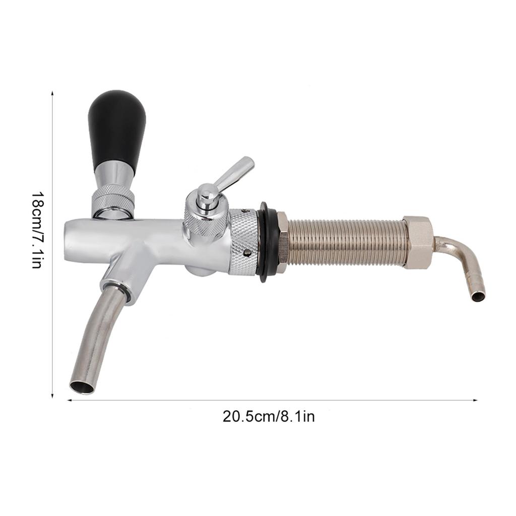 Регулируемый пивной кран с регулятором расхода и 4-дюймовым хвостовиком для домашнего разливного пива