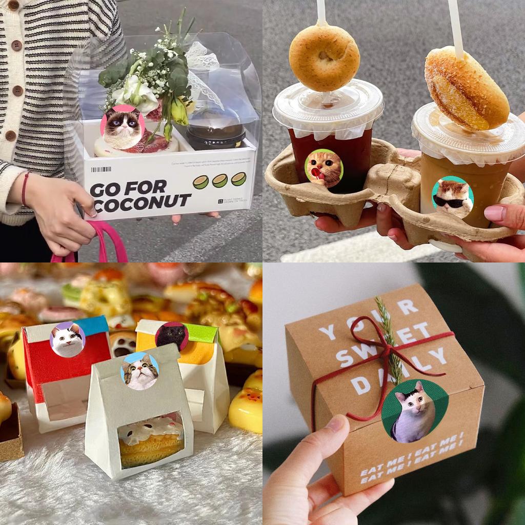 1 рулон/250 шт. Мультяшные наклейки с котиками, наклейки для подарочной упаковки, школьные наклейки для поощрения, наклейка для украшения класса, принадлежности для скрапбукинга