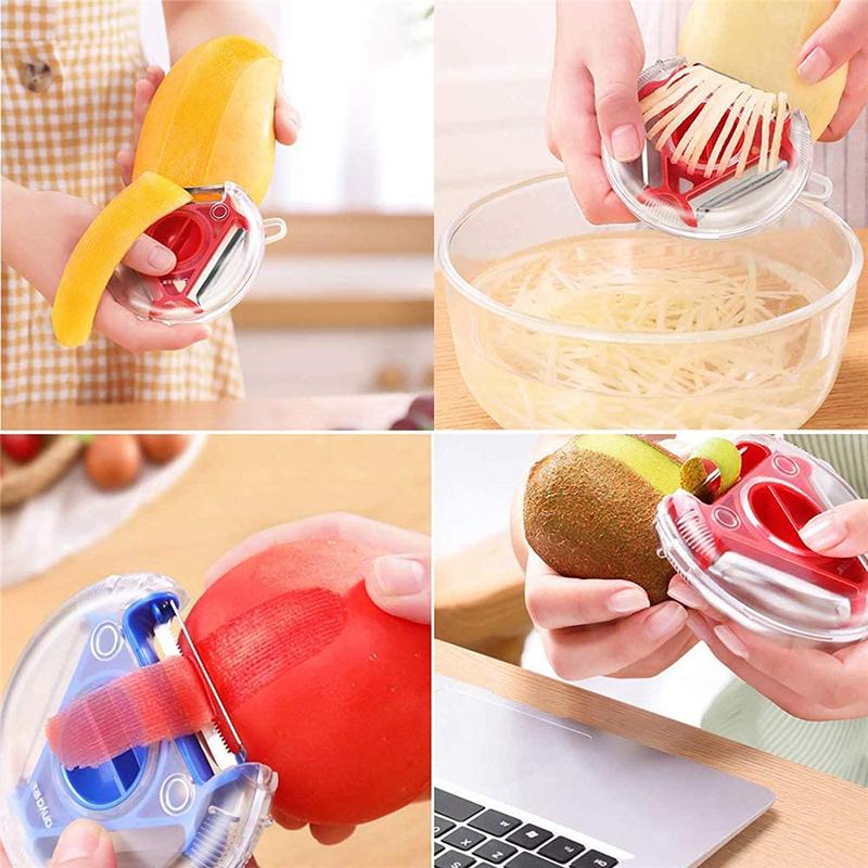 3 в 1 Magic Trio Peeler Set Slicer Овощечистка из нержавеющей стали Измельчитель Жульен Резак Multi Peel Blade Терка для Зестера Кухонный инструмент