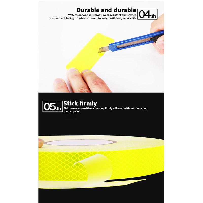 10 шт. светоотражающая предупреждающая наклейка на автомобиль, лента безопасности, предупреждающая о столкновении, светоотражающая наклейка на багажник автомобиля, мотоцикла