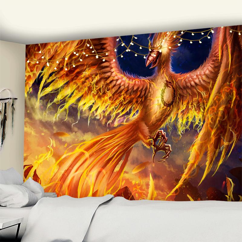 Психоделический гобелен с грибом смерти, настенный красочный абстрактный богемный хиппи, колдовство, общежитие, домашний декор