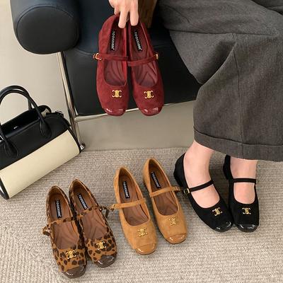 Французский вечерний бриз, темперамент, легкий рот, одинарные туфли, женский средний каблук, весна и осень 2025, новинка, нежный, фея, для работы, толстый каблук, Мэри Джейн