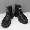 Модные мужские байкерские ботинки, новые повседневные кожаные ботинки в британском стиле с толстой подошвой, модные износостойкие нескользящие мужские ботинки в взрывном стиле