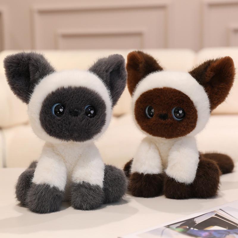 Cute And Soft Stuffed Cat Plush Soft Short Fur Desk Decoration For Home Office