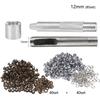 80pcs/set Copper Silver Metal Eyelet Grommets With Eyelet Punch Die Tool Set For Leathercraft Clothing Shoes Belt Bag Accessories