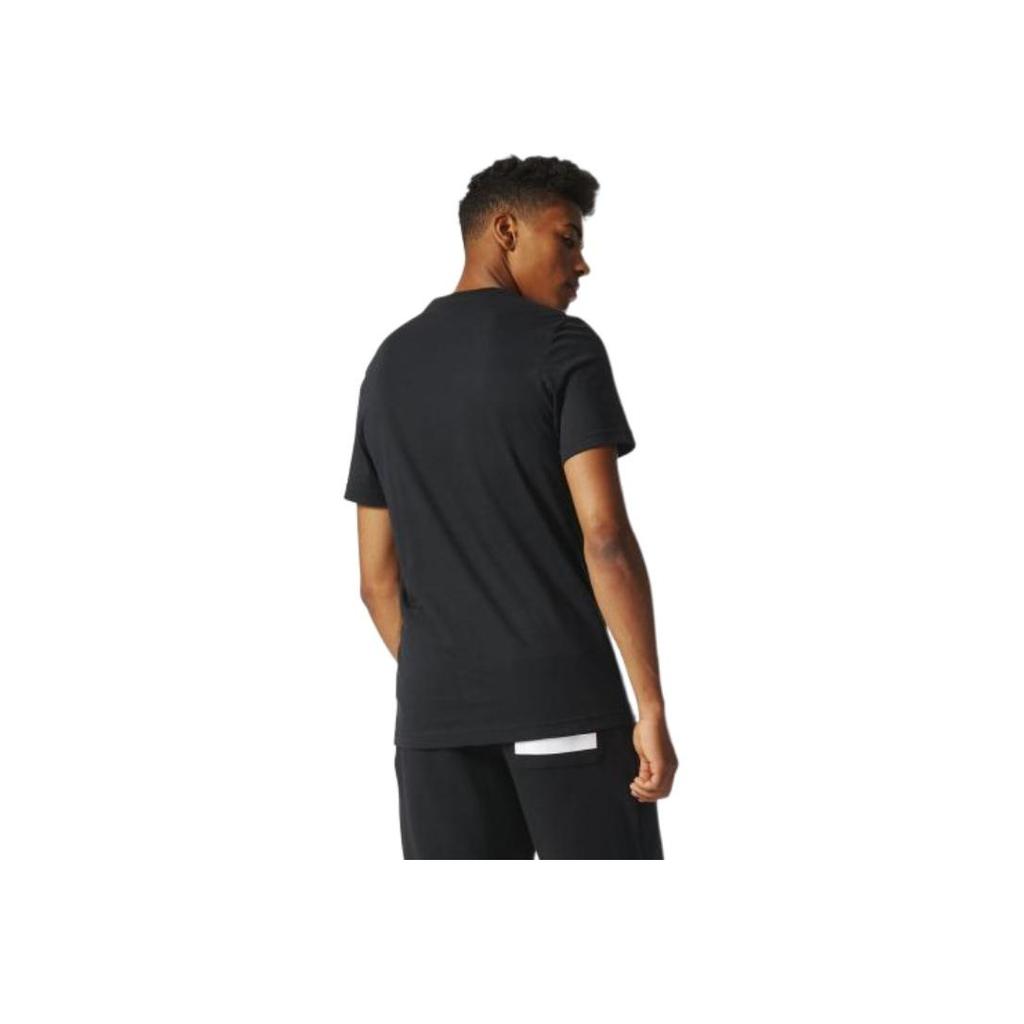 Adidas Originals Lifestyle Casual Series Letter Print Comfortable Soft Round Neck Short Sleeve T-Shirt Men T-Shirts Black BP8986