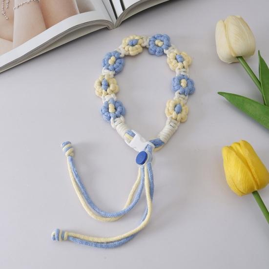 Ремешок для бутылки с водой, ручной плетеный, в форме цветка, регулируемая окружность, сладкий цвет