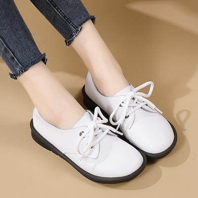 Женские топсайдеры, кожаные удобные туфли на плоской подошве для вождения, повседневные прогулочные туфли больших размеров, минималистичная обувь для беременных, женские демисезонные полуботинки