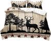 Мультяшные лесные животные пододеяльник размер Квин-сайз Кинг-сайз Двуспальная кровать Детское постельное белье для мальчика Медведь Олень Лиса Кролик Кантри Коттедж 3 шт