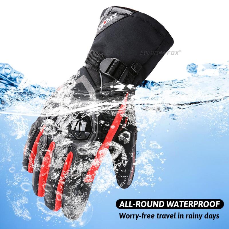 SUOMY Winter Motorcycle Gloves Touchscreen Compatible Waterproof Windproof Thermal Long Riding Men Women