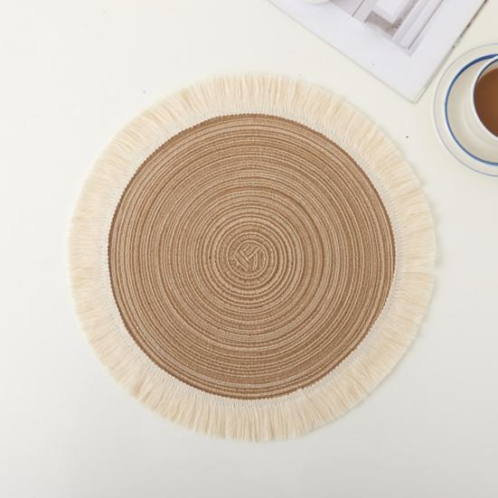 Скандинавские настольные салфетки круглые термостойкие подставки с бахромой под миски, подставки под чайник для сервировки обеденного стола