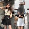 Women's Skirt Pleated Skirt Black White Short Skirt High Waist A-Line Skirt College Style
