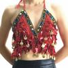Women Dance Wear Nightclub Tassel Belly Dance Bra Halter Bra Show Costumes Performance Top
