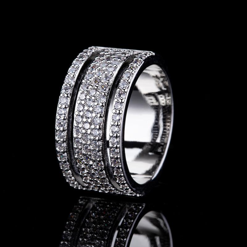 Inlaid With Diamonds Light Luxury Ring Temperament Heavy Industry Shiny Multi-Layer Index Finger Ring Woman