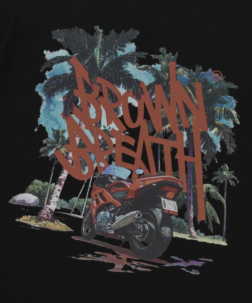 Футболка BROWNBREATH с принтом Tag Palm Circuit - Черная
