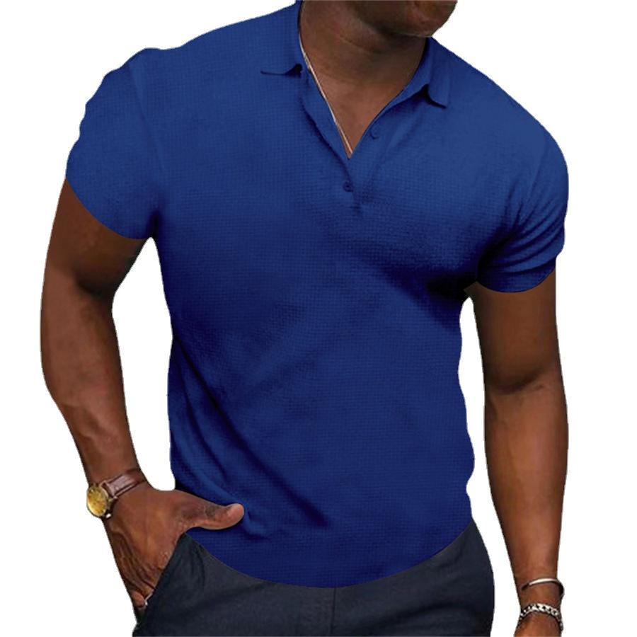 Мужская деловая верхняя одежда, летняя эластичная рубашка поло с короткими рукавами, мужская футболка Slim Fit