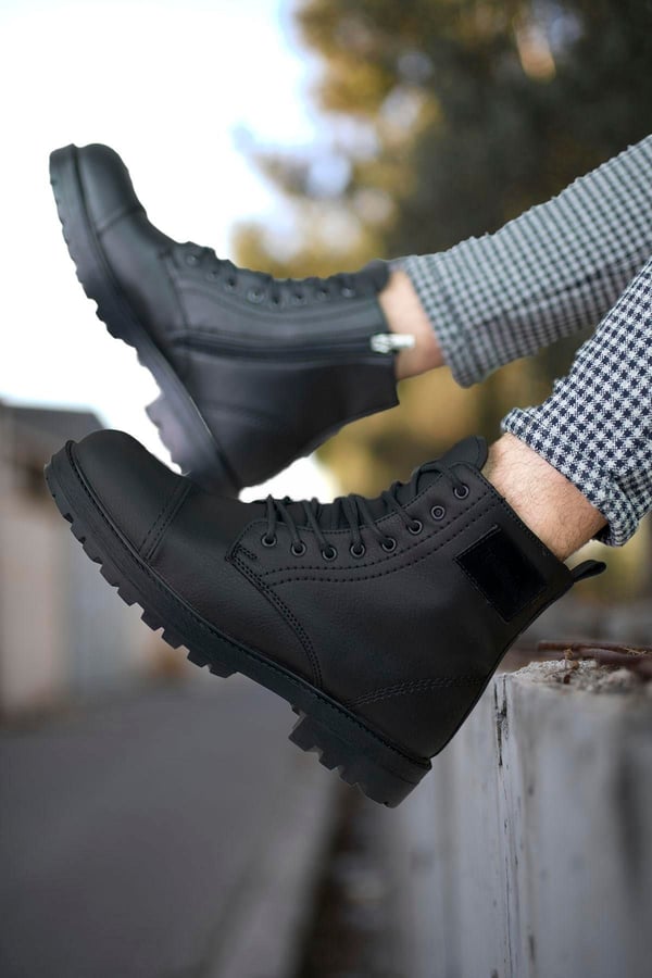 Мужские ботильоны. Ботинки на нескользящей подошве с боковой молнией для мужчин. Зимние мужские ботинки.