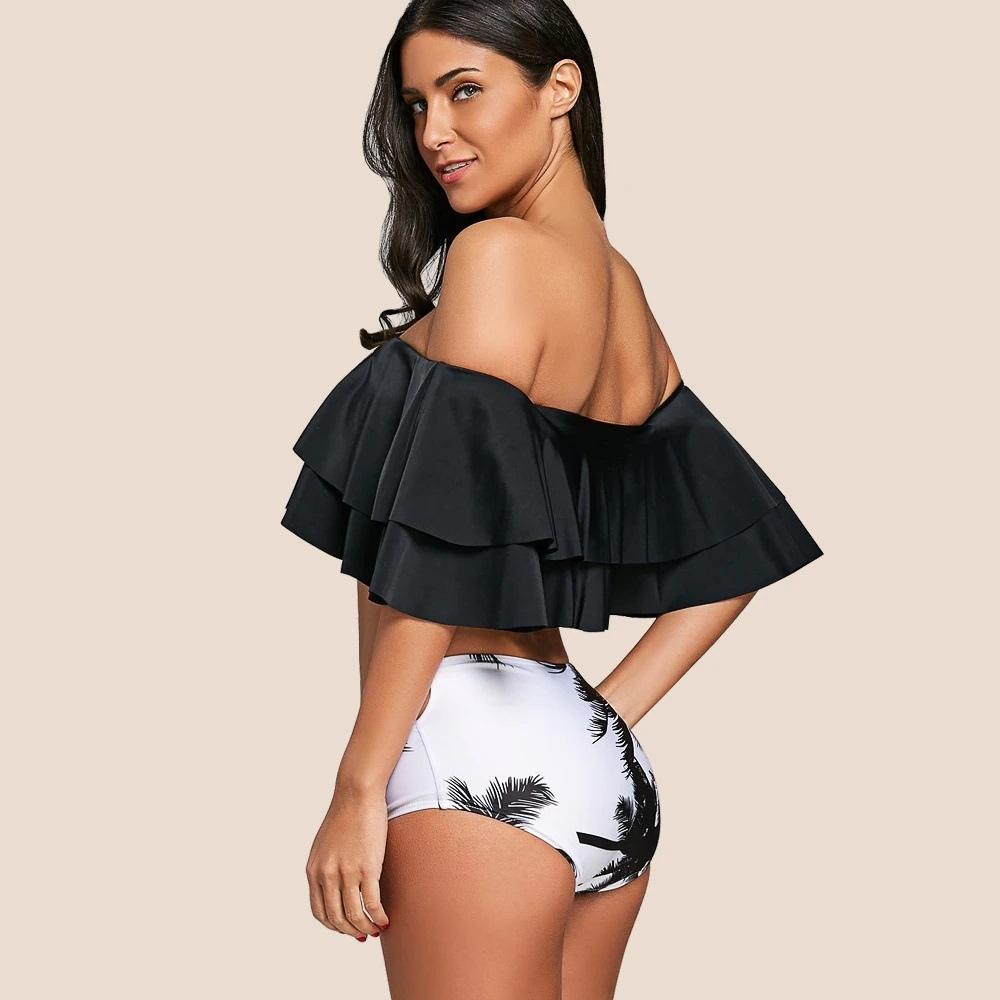 Two-piece bikini swimsuit, Spanish ruffle, high waist, size L Two-piece bikini swimsuit, Spanish ruffle, high waist, size M