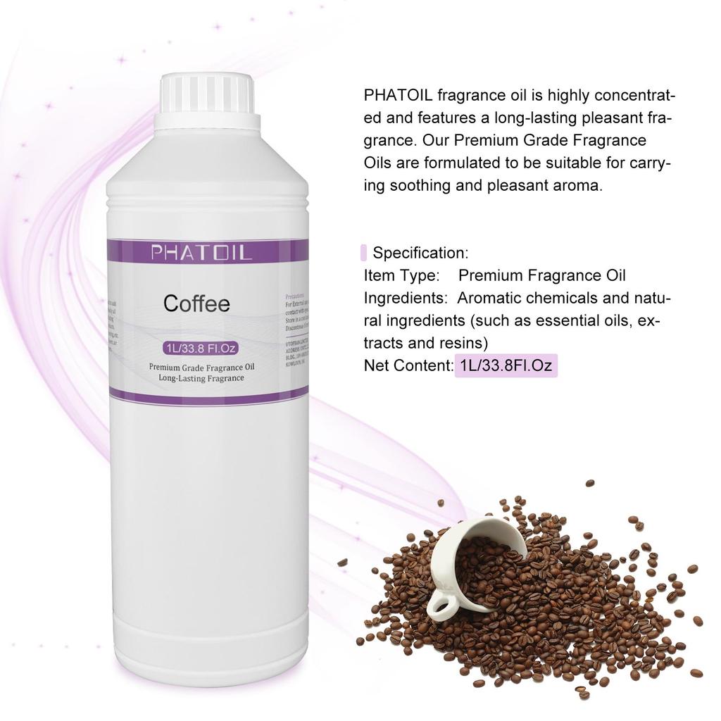 PHATOIL 1000ml/33.8fl.oz Fragrance Oils for Diffuser, Candle Making, DIY Perfume, Air Fresheners, Ideal for Home Office Car Use