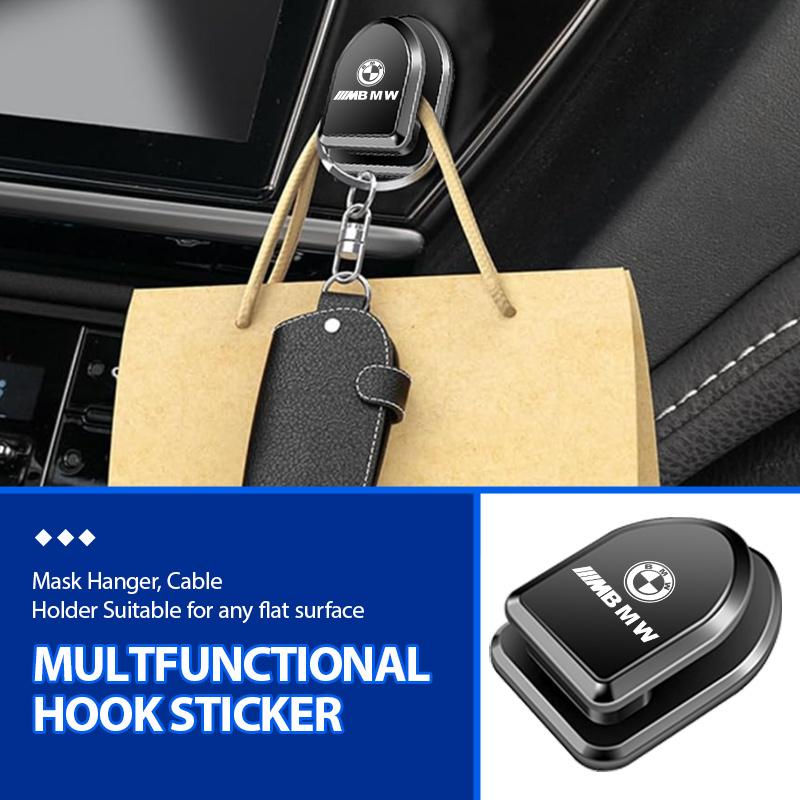 2/4pcs Car Paste Hooks USB Storage Hanger Invisible Accessories For BMW M F10 F20 F30 F40 F15 F25 F26 F31 F49 E62 E83 E84 AD2