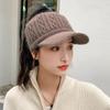 Autumn And Winter Hollow Top Hat All-Match Knitted Wool Hat Plus Velvet Thick Warm Ear Protection Hat For Women