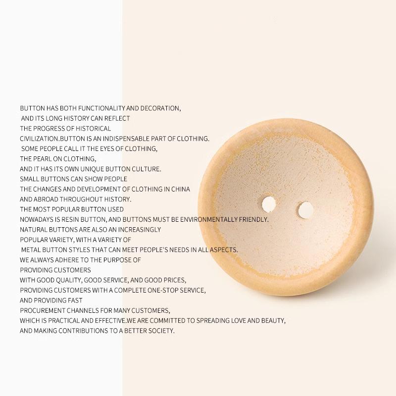 10Pcs Bowl Meaning Continuous, Log Color Bowl Type Two-Eye Button Children'S Shirt Sweater Cardigan Wooden Button