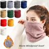 Winter Scarf Outdoor Thicken Warm Fleece Neck Warmer Knitted Warm Scarf Ski Mask Scarves Unisex Climbing Cycling Neck Scarf