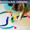 Pet Cat Toy Colorful Handmade Bouncy Ball with Tail Kitten Toy Toy Planet Ball Cat Toy Interactive Pet Supplies