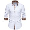 Men's Shirt Spring/Summer Fashion Shirts (men’s) Checkered Color Contrast Splicing Men's Long Sleeve Shirt