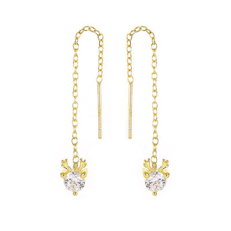 Серьги-кисточки из оленьего рога Banyan Tree S925 из серебра для женщин с бриллиантовыми акцентами