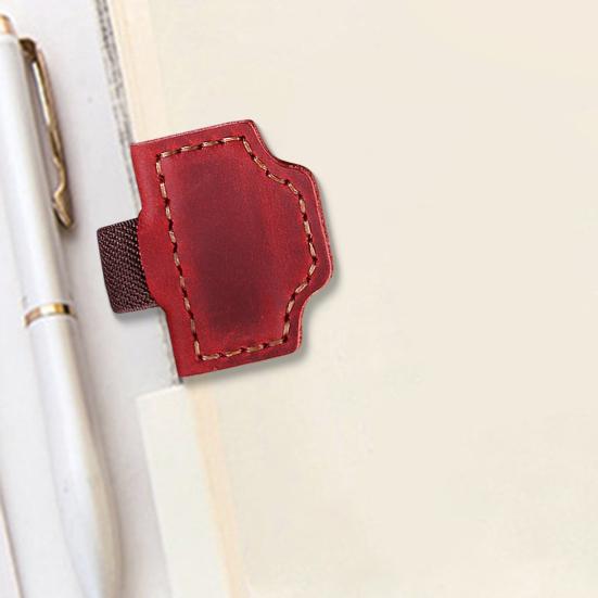 Персонализированная магнитная закладка из искусственной кожи, держатель страниц с зажимом для ручки, закладка с ретро-логотипом для журналов, блокнотов, книг