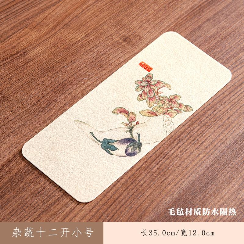 Разные овощи Двенадцать отверстий Прямоугольные подставки для чайного столика Дзен Подставка под напитки Салфетка для обеденного стола Китайский чайный сервиз Ремесло
